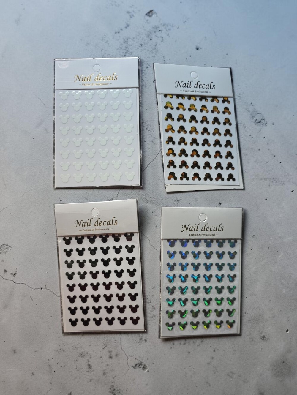 Mickey Head Nail Decal Stickers - Multi Color Set